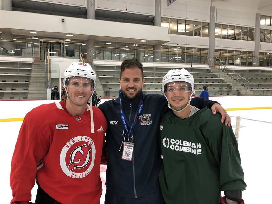 Blake Coleman i Brett Seney (New Jersey Devils)